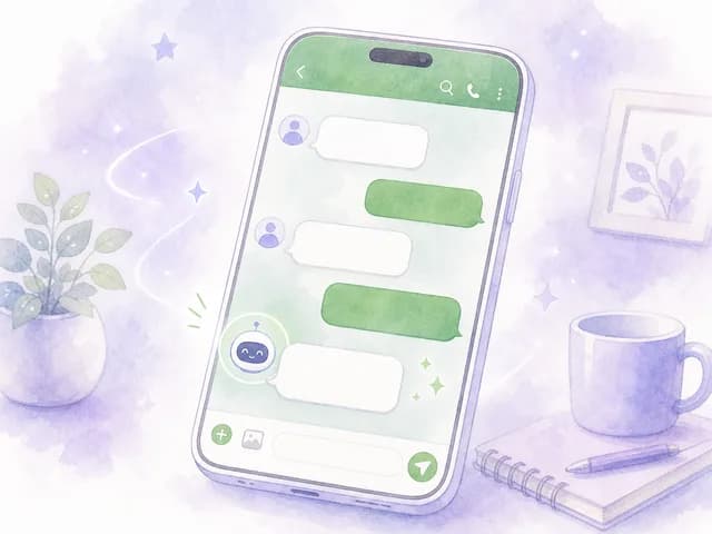 LINEのトーク画面でAIが応対するイメージ