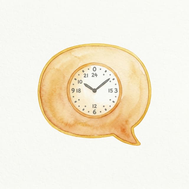 チャットと時計のイラスト